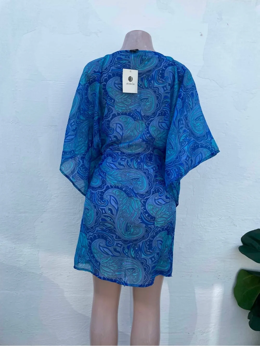 Jessica Blue Paisley V-Neck Tunic